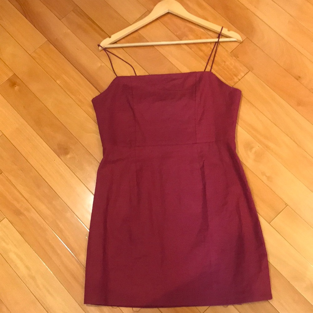 NEW Lottie Moss Maroon Linen Dress